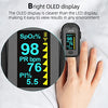 LPOW Bluetooth Pulse Oximeter Fingertip, OLED Display, Blood Oxygen Saturation Monitor (SpO2) and Pulse Rate, Perfusion Index with Alarm, APP for Smart Tracking, Batteries and Lanyard Included